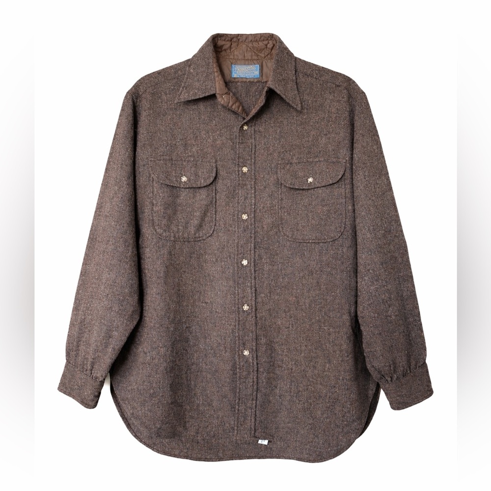 Pendleton Vintage Brown Virgin Wool Shirt Jacket Made in USA Size M
